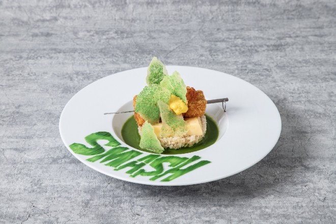 Menu highlights from the My Hero Academia Original Art Exhibition cafe featuring character-inspired dishes